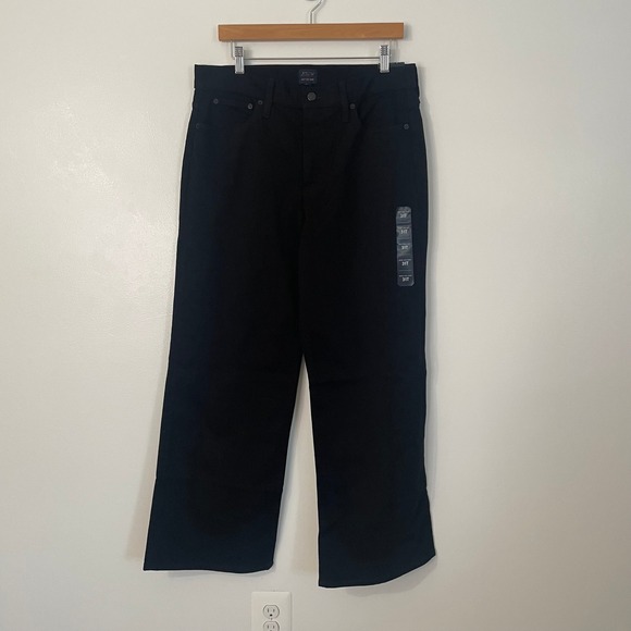NWT J. Crew Wide Leg Crop Jeans 31 Tall Black All Day Stretch Preppy Minimalist - Picture 3 of 12
